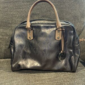 Michael Kors satchel bag, bronze with logo, 16’ wide x 10’ deep.